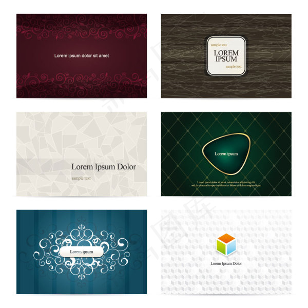 花纹卡片模板01—矢量素材