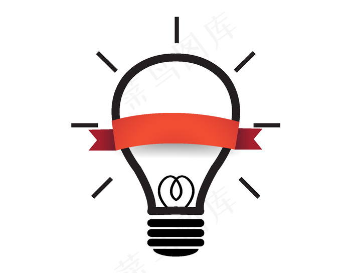 卡通手绘灯泡矢量图