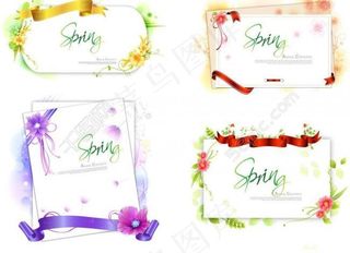 春天梦幻花纹时尚花纹花边展板图片