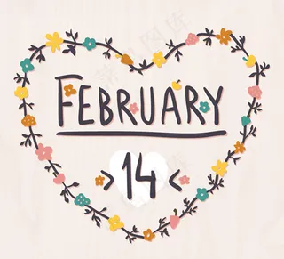 花藤心形粉色背景