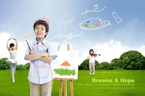 绘画的小男孩图片素材(psd分层) 绘画的小男孩图片素材(psd分层)