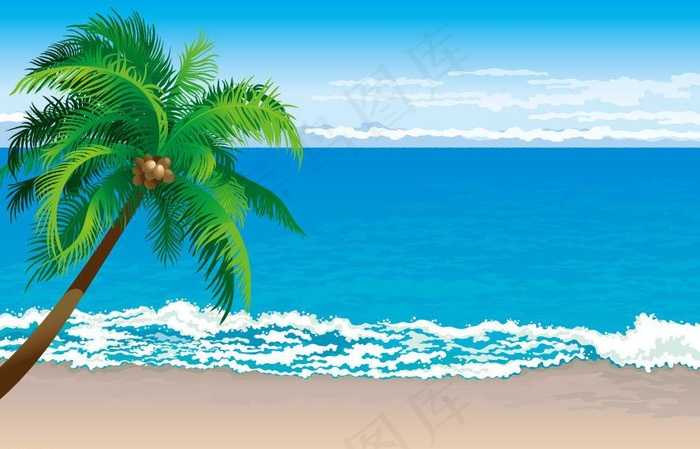 沙滩海洋夏日风景图片