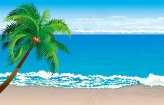 沙滩海洋夏日风景图片