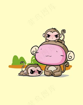 猴子卡通动物图案