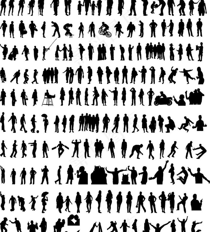 花样人物剪影图片