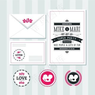矢量婚礼请帖矢量素材