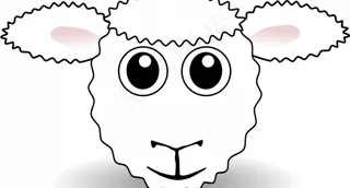 有趣的羊脸矢量图像