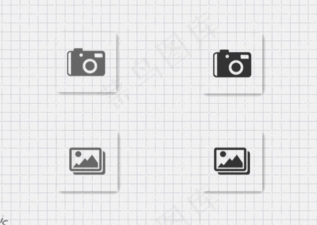 简约相机照片图标psd模版下载