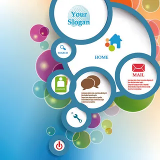 炫彩圆圈潮流花纹背景矢量素材