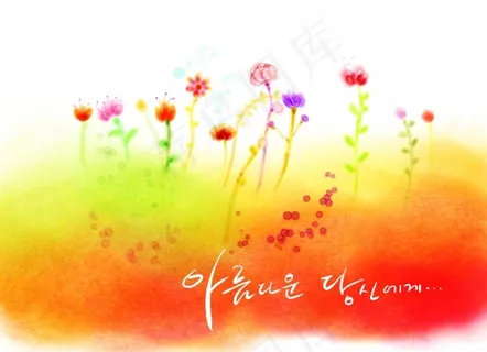 幻彩抽象花卉背景图