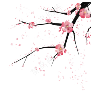 年农历新年鼠年简约中国风梅花