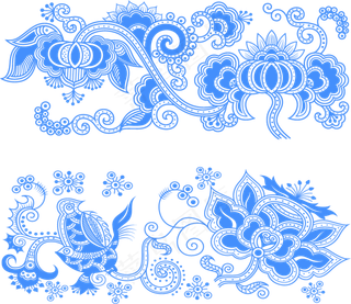 50款中国风传统青花瓷花纹png免...
