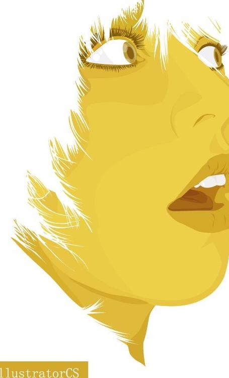 白头发的CG新娘模仿ai矢量模版下载