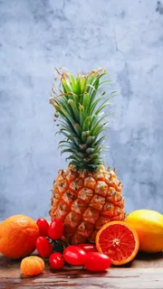 菠萝柠檬高清摄影图片