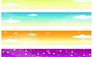 春天，秋天，冬天，夏天免费矢量的旗...