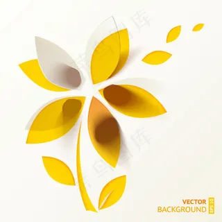 纸质太阳花墙花图片psd分层素材