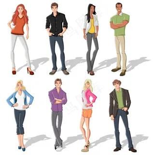 卡通人物形象矢量图1