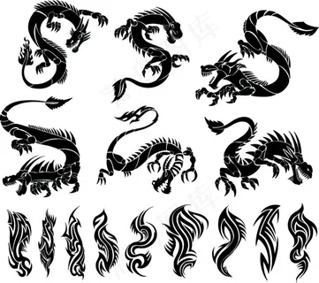 最新矢量花纹龙纹 最新矢量花纹龙纹