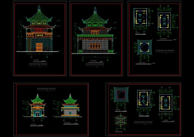 水库大坝冲沙闸室cad图纸