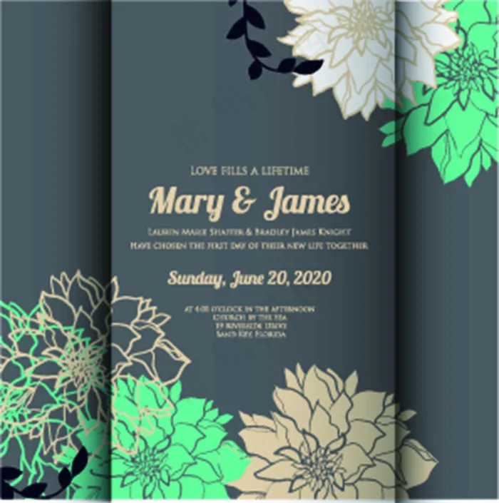 邀请函背景花朵矢量素材eps,ai矢量模版下载