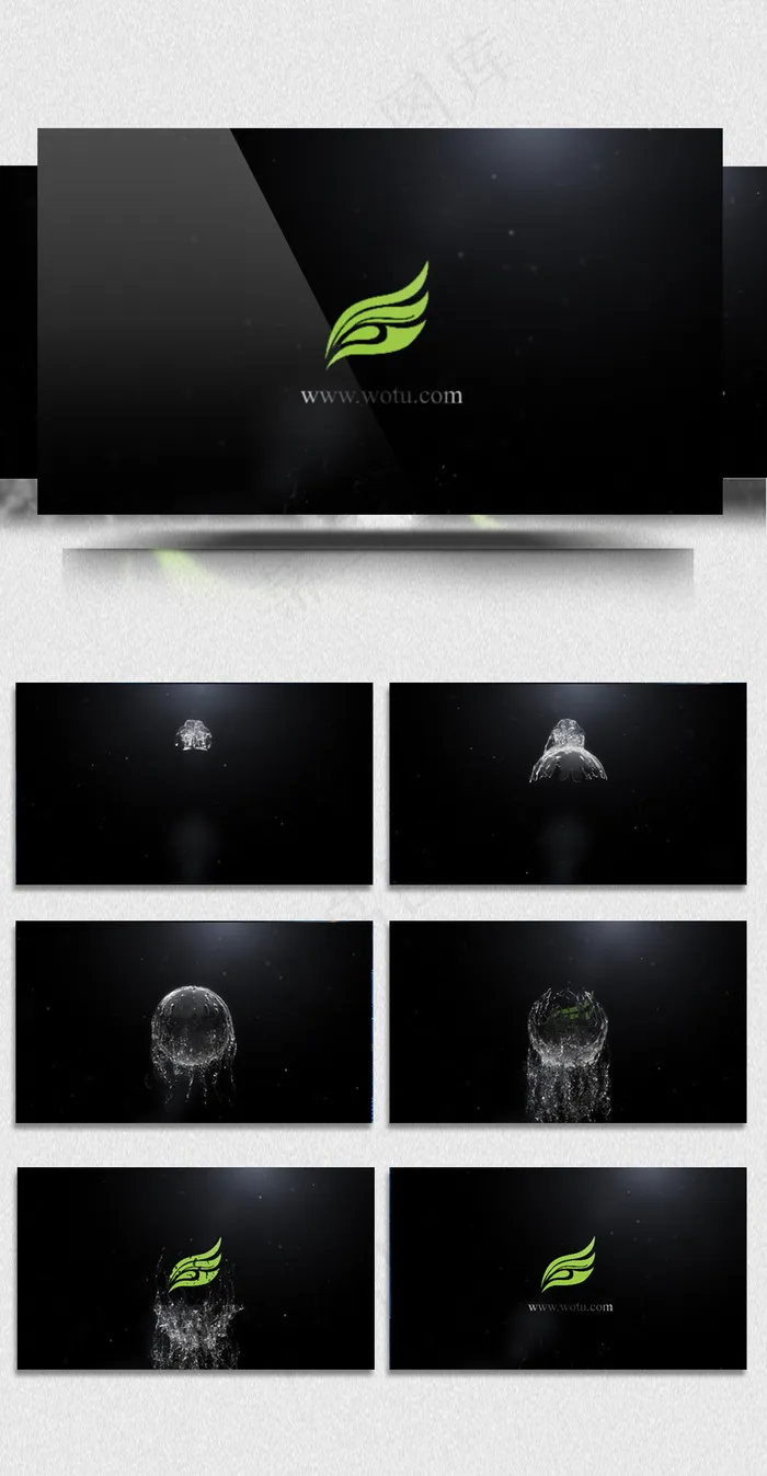 2019绿色高端水动态LOGO动画...