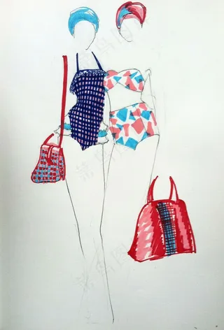 时尚泳装设计图