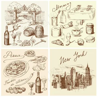 线稿生活用品——矢量素材