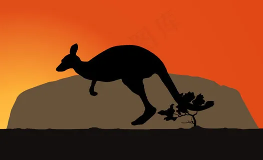 奔跑的袋鼠flash矢量素材 奔跑的袋鼠flash矢量素材