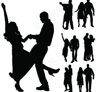 交际舞剪影图片