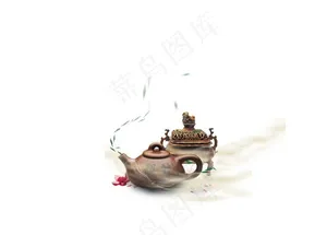 中式香炉茶壶png元素