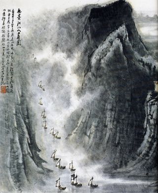 江山无尽水墨画