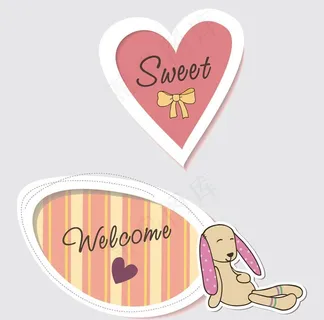 卡通标签 心形图片