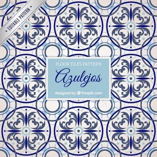 蓝色色调地板砖图案