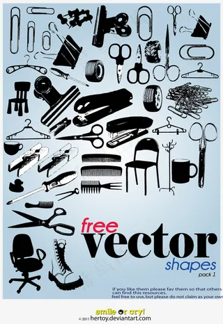 理发用品剪影矢量素材