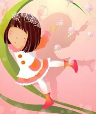 韩国女孩儿童矢量图043