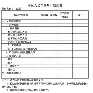 单位人员车辆基本信息表