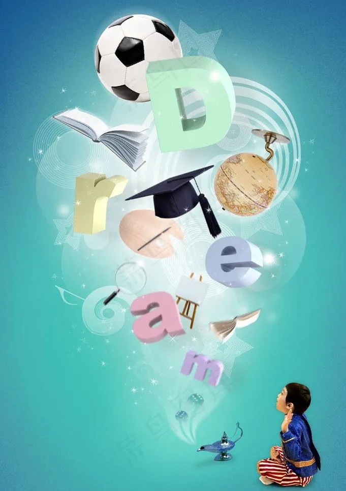 神灯中的世界图片(3458X5200(DPI:300))psd模版下载