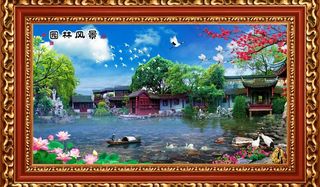 最新款 中堂画 壁画图片