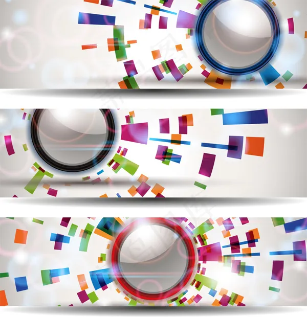 创意色块横幅矢量素材 AI