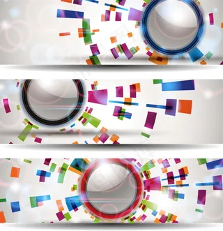 创意色块横幅矢量素材 AI