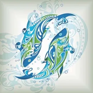 精致花纹海洋生物矢量素材