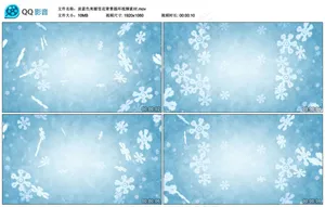 淡蓝色美丽雪花背景循环视频素材
