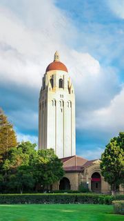 蓝天白云下的外国特色建筑高清摄影图片