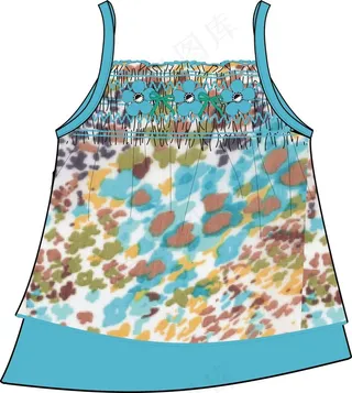 吊带裙款式矢量手稿童装手稿