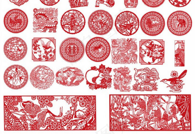民间艺术剪纸图片psd模版下载