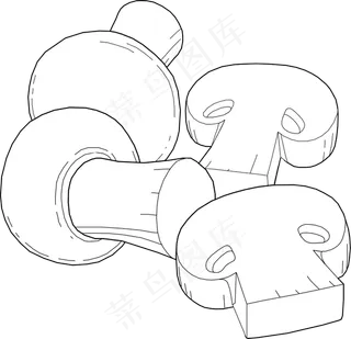 蘑菇的线条艺术