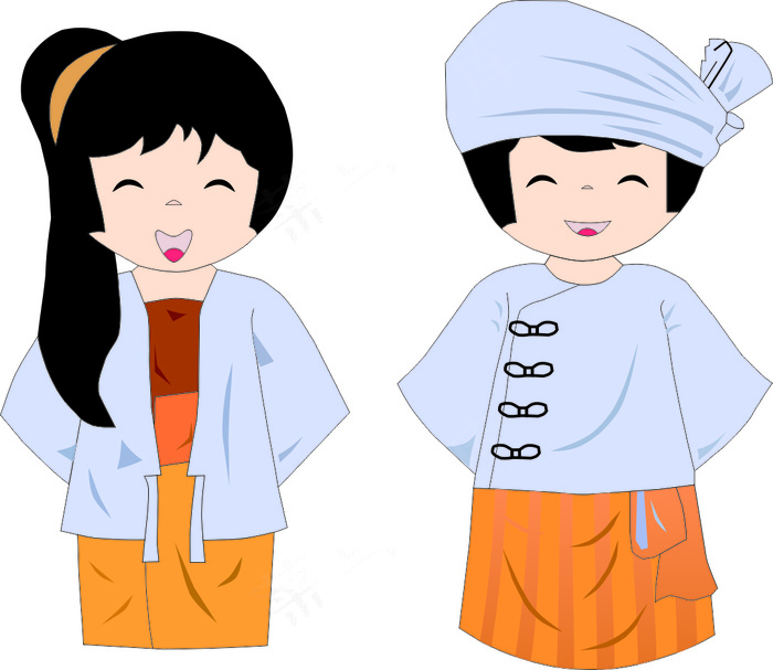 缅甸矢量小人
