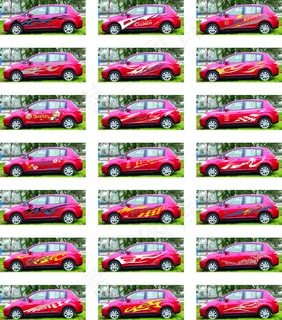 玫红汽车车贴LOGO花纹矢量图