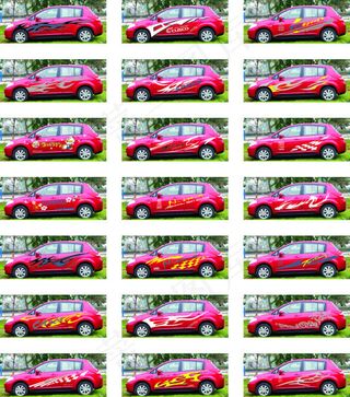 玫红汽车车贴LOGO花纹矢量图