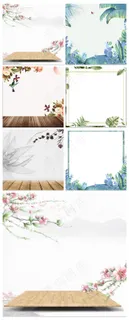 复古文艺植物树叶主图背景素材